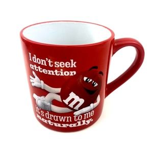 M&M Mug Cup I Dont Seek Attention Red 2023 Coffee Drinks Collectible